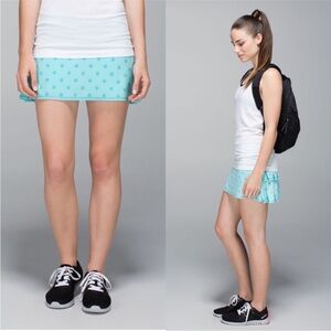 Lululemon Run Pace Setter Skirt Regular Stripe Dot Printed Angel Blue Angel Blue